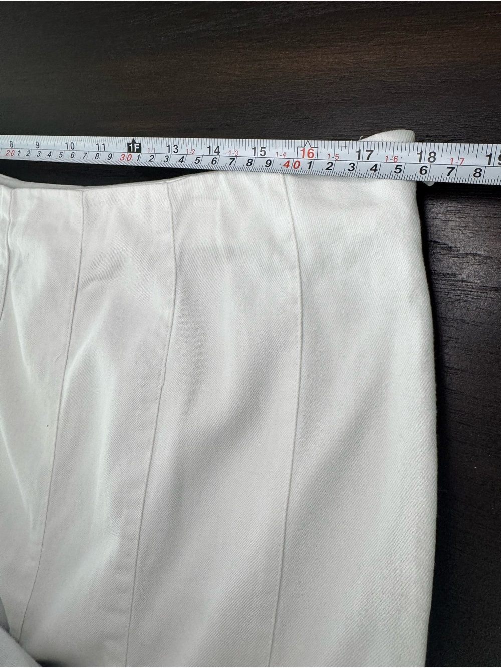 Lauren Ralph Lauren White Denim Trumpet Skirt - Paneled Midi Mermaid - Size 14 - Picture 4 of 7